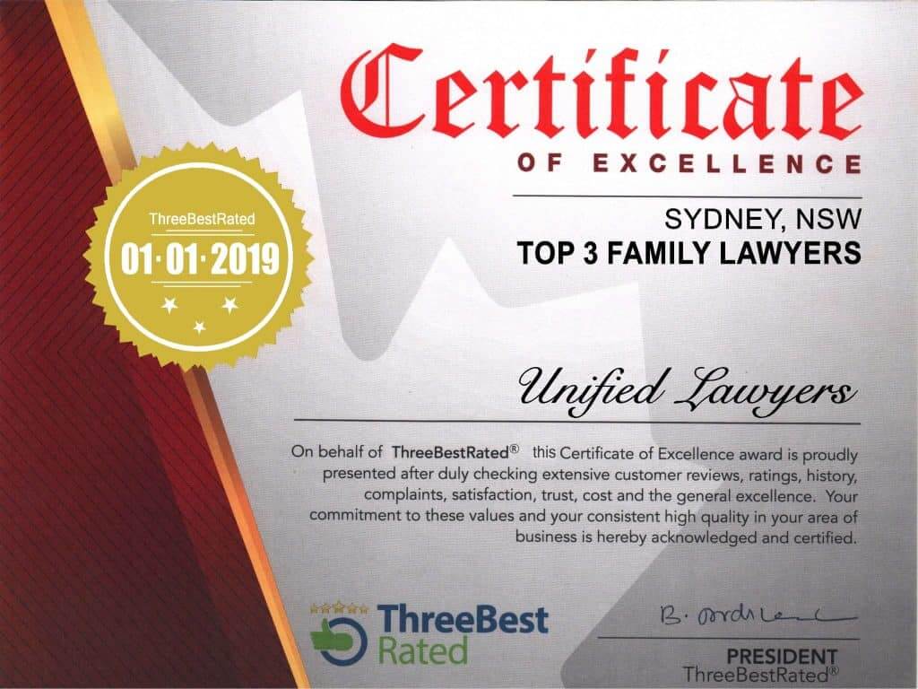 Best rated family lawyers certificate