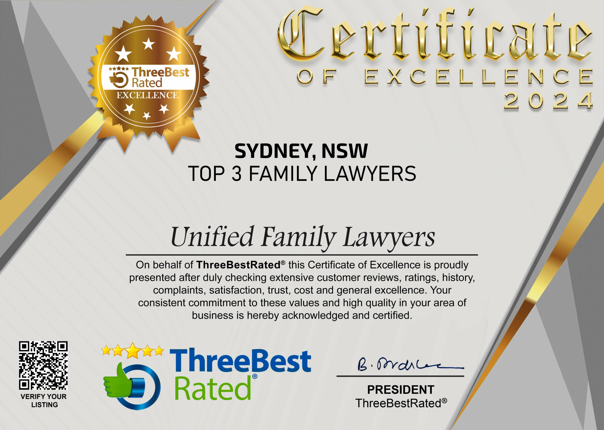 unifiedfamilylawyers-sydney-certificate